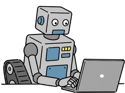 AIロボットが一次対応するイラスト