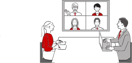 オンラインでのヒアリングイラスト